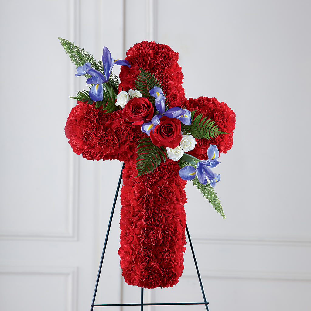 Faithful Hero Floral Cross – Colonial Nursery Garden Center, Ladysmith WI