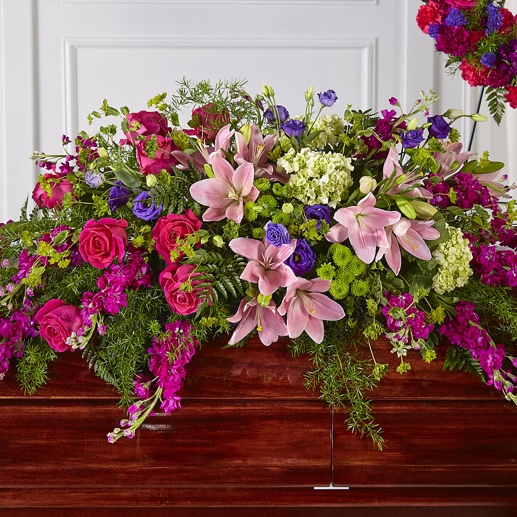 Radiant Tribute Casket Spray – Colonial Nursery Garden Center, Ladysmith WI