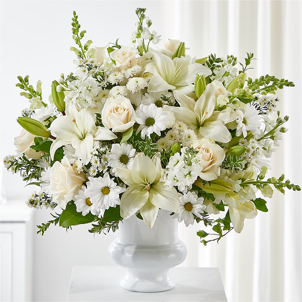 Uplifting Urn Arrangement – Colonial Nursery Garden Center, Ladysmith WI