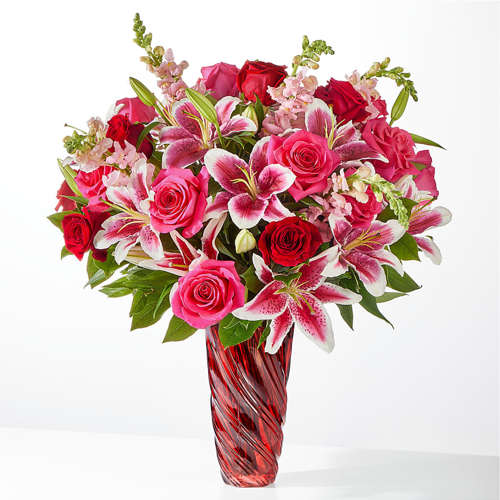 Always You Bouquet with Luxe Swirl Vase – Colonial Nursery Garden Center, Ladysmith WI