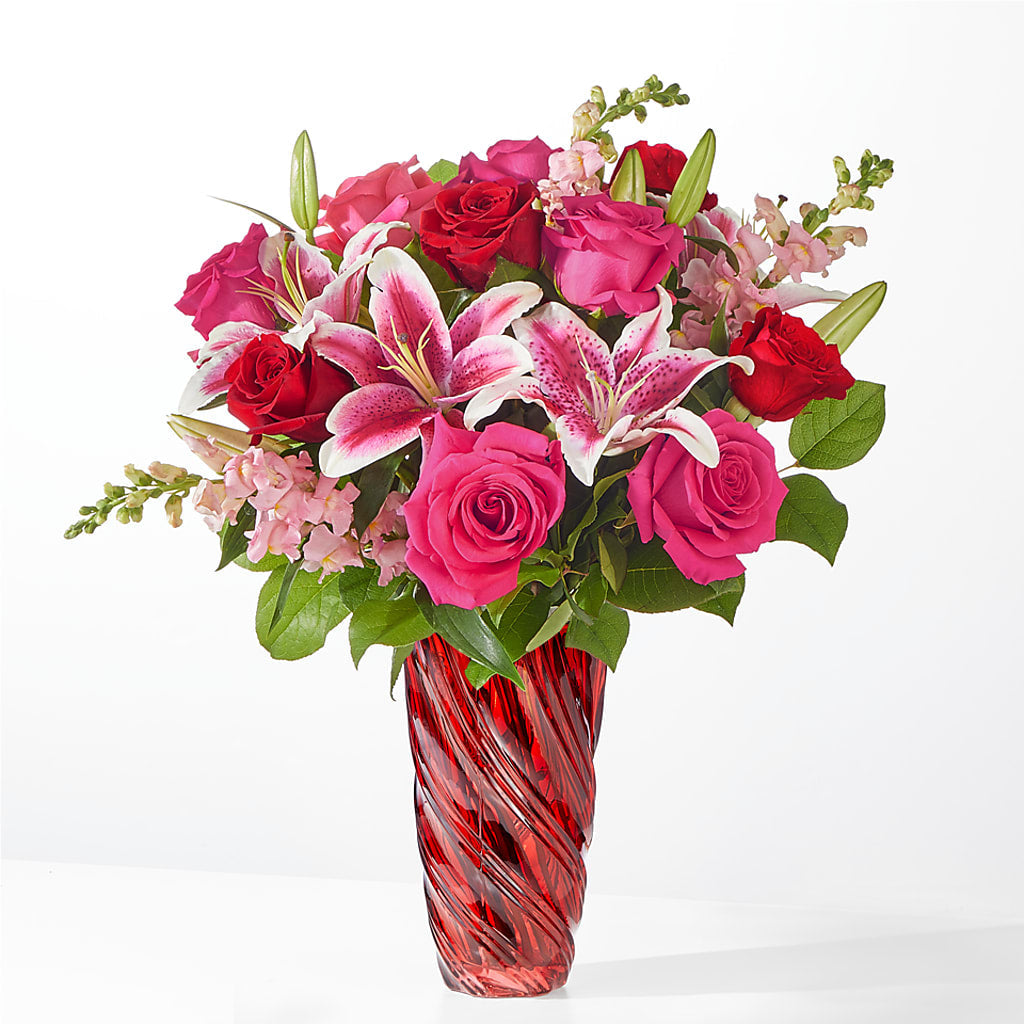 Always You Bouquet with Luxe Swirl Vase – Colonial Nursery Garden Center, Ladysmith WI