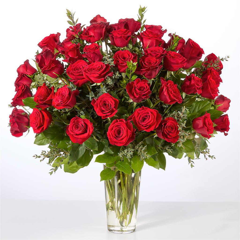 Forever Yours Fifty Stem Red Rose Bouquet – Colonial Nursery Garden Center, Ladysmith WI