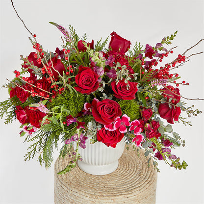 Big Red Bow Bouquet –  Colonial Nursery Garden Center, Ladysmith WI