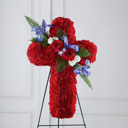 Faithful Hero Floral Cross –  Colonial Nursery Garden Center, Ladysmith WI