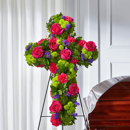Tribute Rose Floral Cross –  Colonial Nursery Garden Center, Ladysmith WI