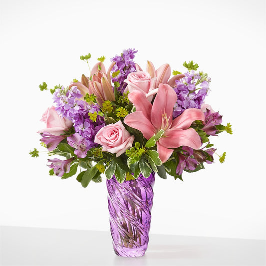 Precious Petals Bouquet with Luxe Swirl Vase –  Colonial Nursery Garden Center, Ladysmith WI