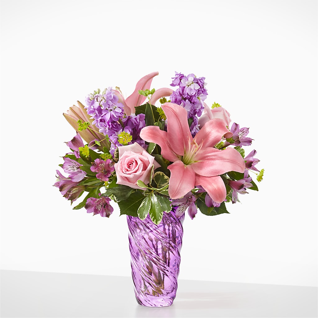 Precious Petals Bouquet with Luxe Swirl Vase –  Colonial Nursery Garden Center, Ladysmith WI