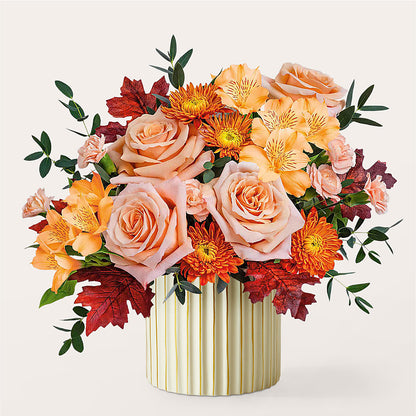Spiced Latte Bouquet with Ivory Vase –  Colonial Nursery Garden Center, Ladysmith WI