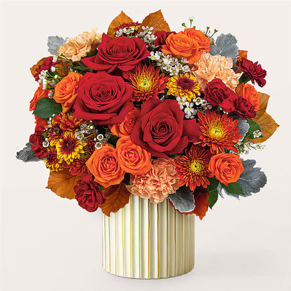 Merlot Bouquet with Ivory Vase –  Colonial Nursery Garden Center, Ladysmith WI